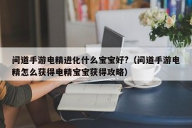 问道手游电精进化什么宝宝好?（问道手游电精怎么获得电精宝宝获得攻略）