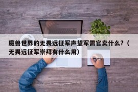 魔兽世界的无畏远征军声望军需官卖什么?（无畏远征军崇拜有什么用）