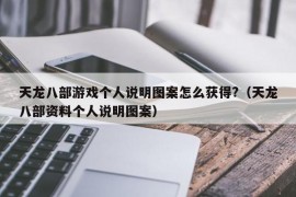 天龙八部游戏个人说明图案怎么获得?（天龙八部资料个人说明图案）