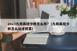 2023九阴真经少林怎么样?（九阴真经少林怎么玩才厉害）