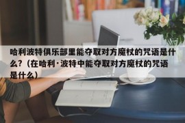 哈利波特俱乐部里能夺取对方魔杖的咒语是什么?（在哈利·波特中能夺取对方魔杖的咒语是什么）