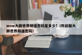 wow大脚世界频道密码是多少?（怀旧服大脚世界频道密码）